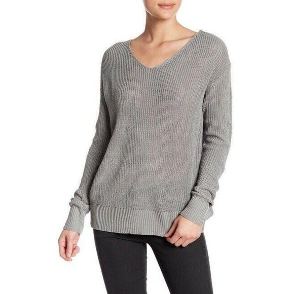 Cotton Emporium Large Women's Knot Back Grey Sweater - Picture 1 of 10